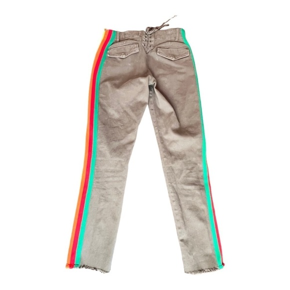 Pam & Gela Rainbow Striped uniform military green size 24 pants - Picture 6 of 7